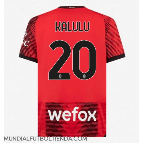 Camiseta AC Milan Pierre Kalulu #20 Primera Equipación Replica 2023-24 mangas cortas